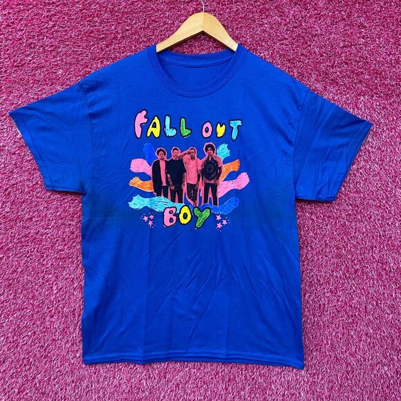 Fallout Boy Hella Mega Tour Blue T-Shirt XXL - Picture 1 of 4